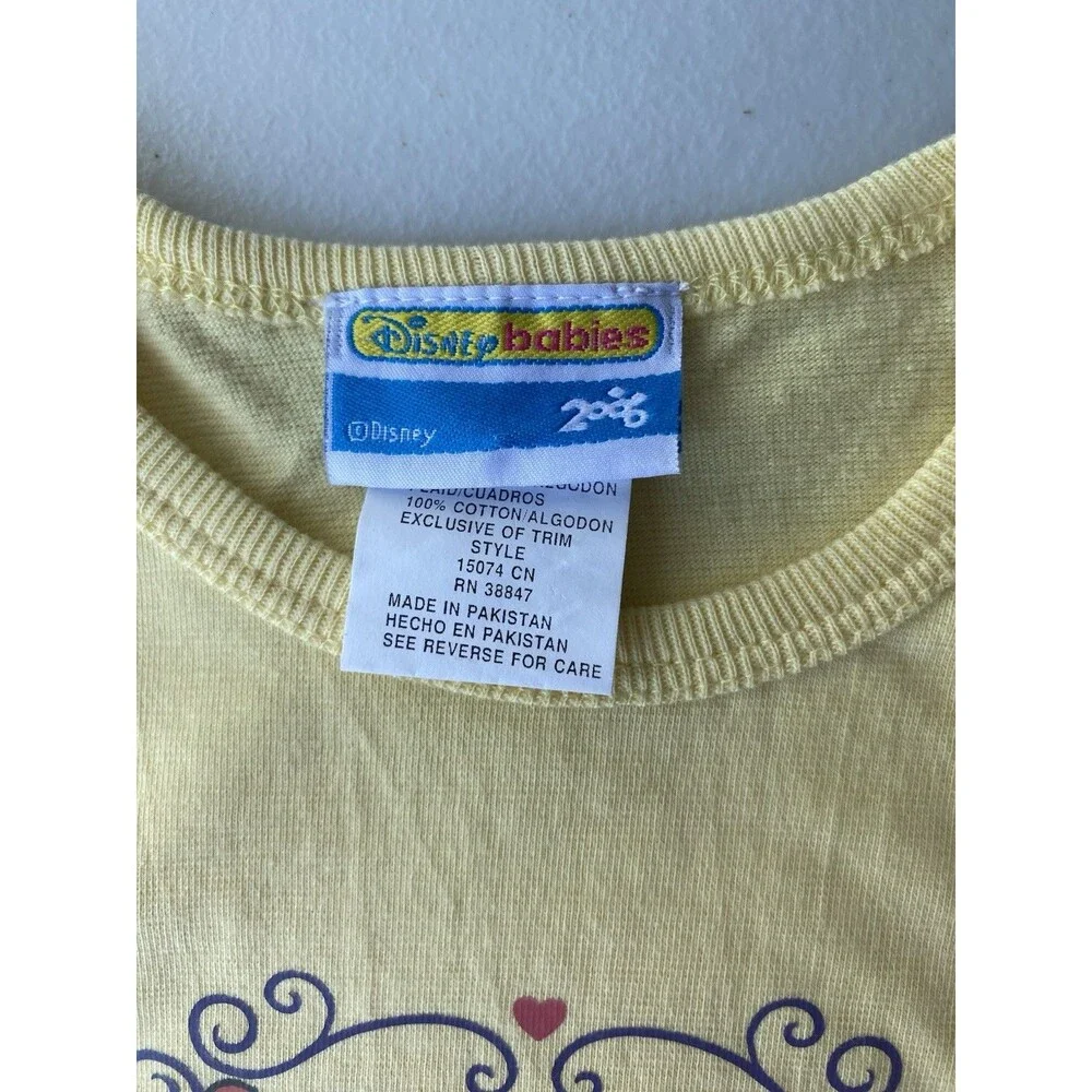 VTG Disney Babies Bodysuit 6-9M NWT Minnie Mouse Daisy Duck Yellow Booties Set